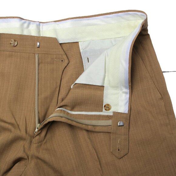 Vintage Pierre Cardin Dress Pants Trousers Flat Front Slacks Tan Sz 40 NEW - Picture 9 of 13